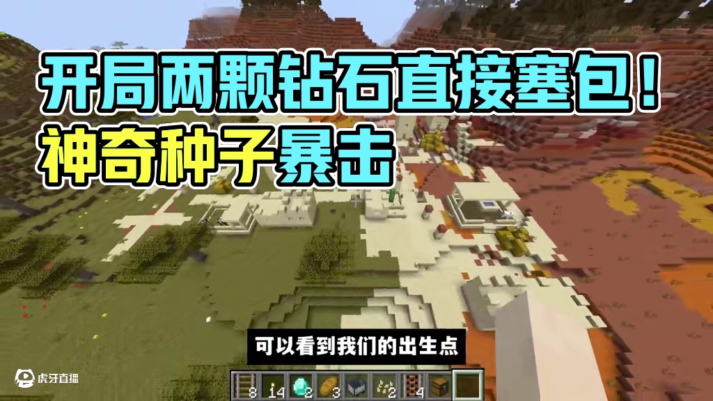 我的世界：开局两颗钻石直接塞包里！这么神奇种子让人很难不爱！ #我的世界 #Minecraft #游