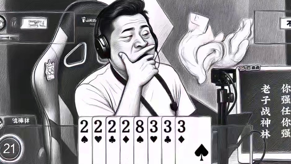 这才叫名场面，战神林这波操作，一般人整不出来，经典的一回头#斗地主 #是时候展现真正的技术了 #jj