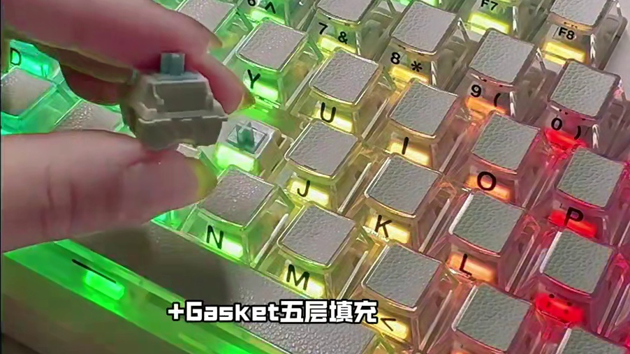 桌搭氛围+续航猛兽+麻将音Buff 前行者X87有点东西嗷 #前行者X87 #前行者外设 #缂纹键帽