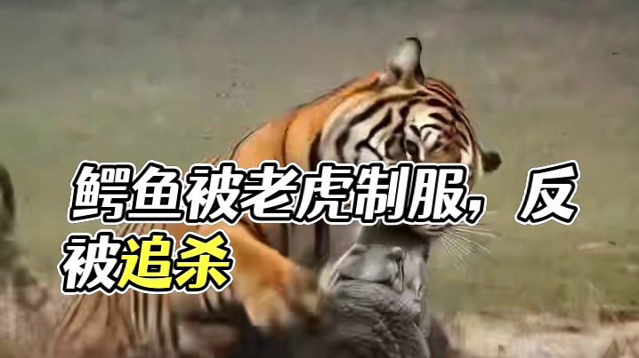 鳄鱼偷袭老虎不成，反被老虎制服，这下好了鳄鱼开席了！ #鳄鱼大战老虎 #鳄鱼 #老虎 #野生动物零距