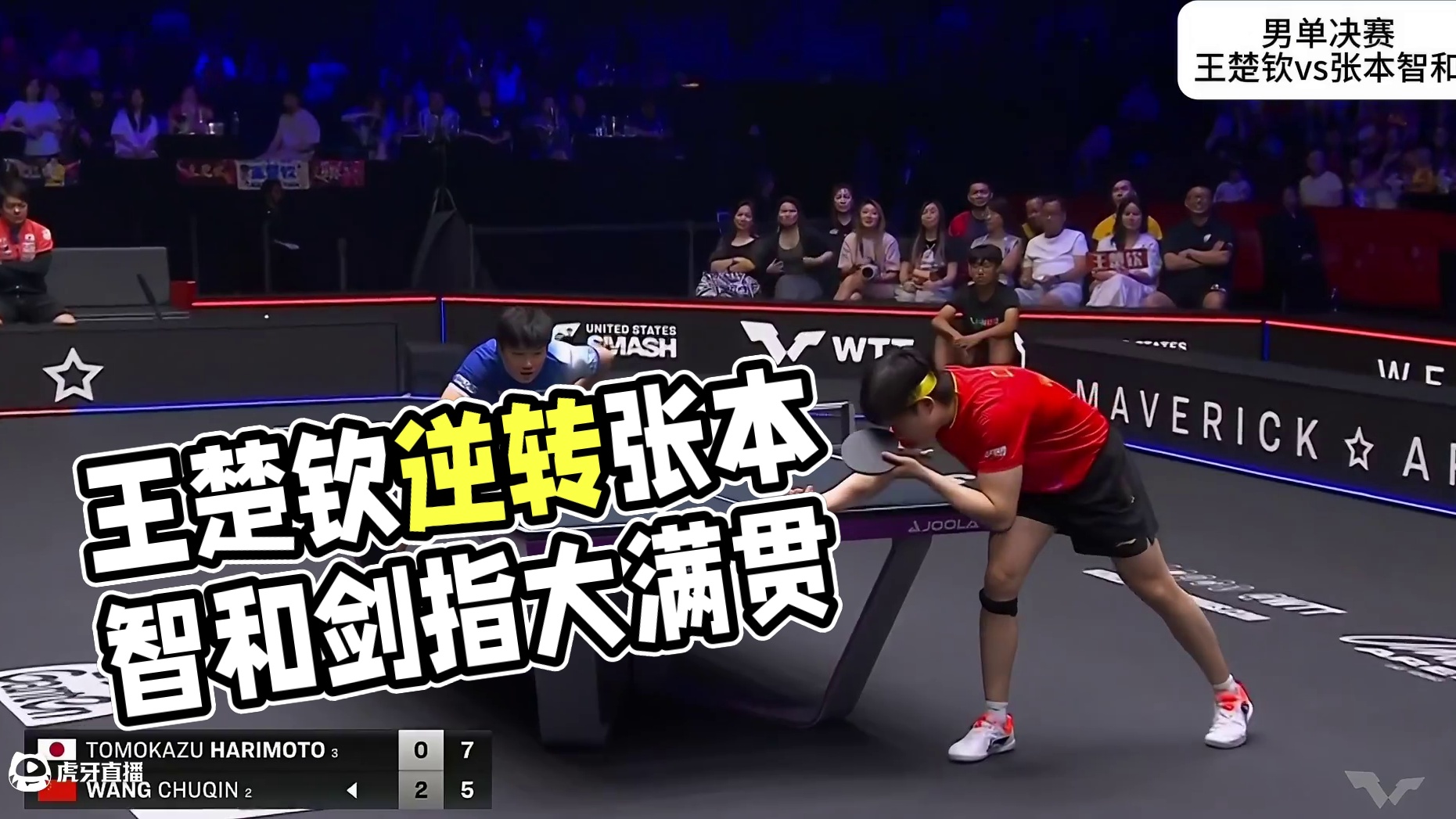 王楚钦连胜四局逆转张本智和，美国大满贯彻底打疯了，剑指冠军！