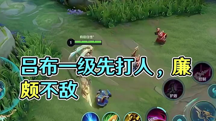 当吕布一级的时候当然要先打人了让廉颇两个兵他都不是对手