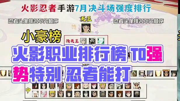 【一款几十个强度T0的游戏】火影职业高分榜为什么T0这么多？#火影忍者手游 #我要上超影