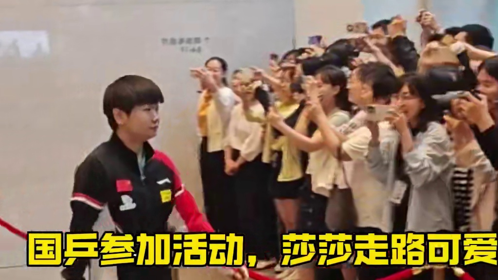 国乒参加活动，莎莎头哥这是看啥呢#王楚钦 #孙颖莎