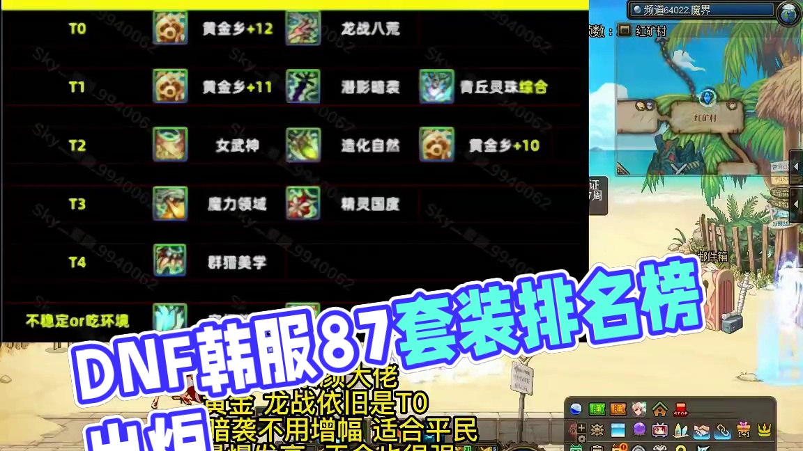 dnf最新套装排名榜，韩服8.7正式版后 #dnf   #dnf17周年庆     #dnf超越者激