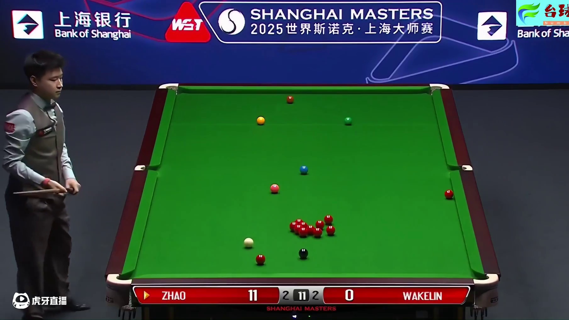 2025上海大师赛，赵心童上演极限准度狂轰破百，韦克林傻眼了 #2025斯诺克上海大师赛