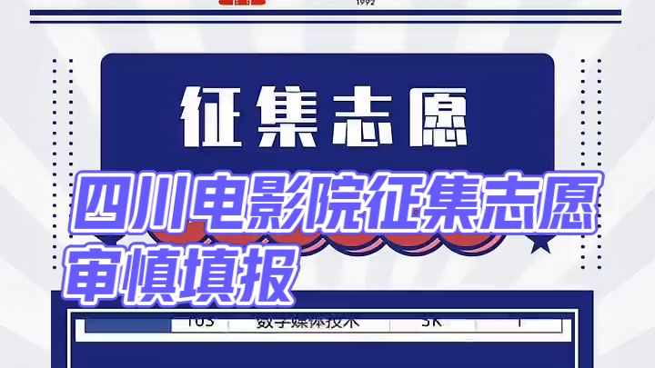 圆梦光影▪川影征集最后席位 四川省本科批次B段征集志愿开启#四川电影电视学院 #征集志愿 #志愿填报
