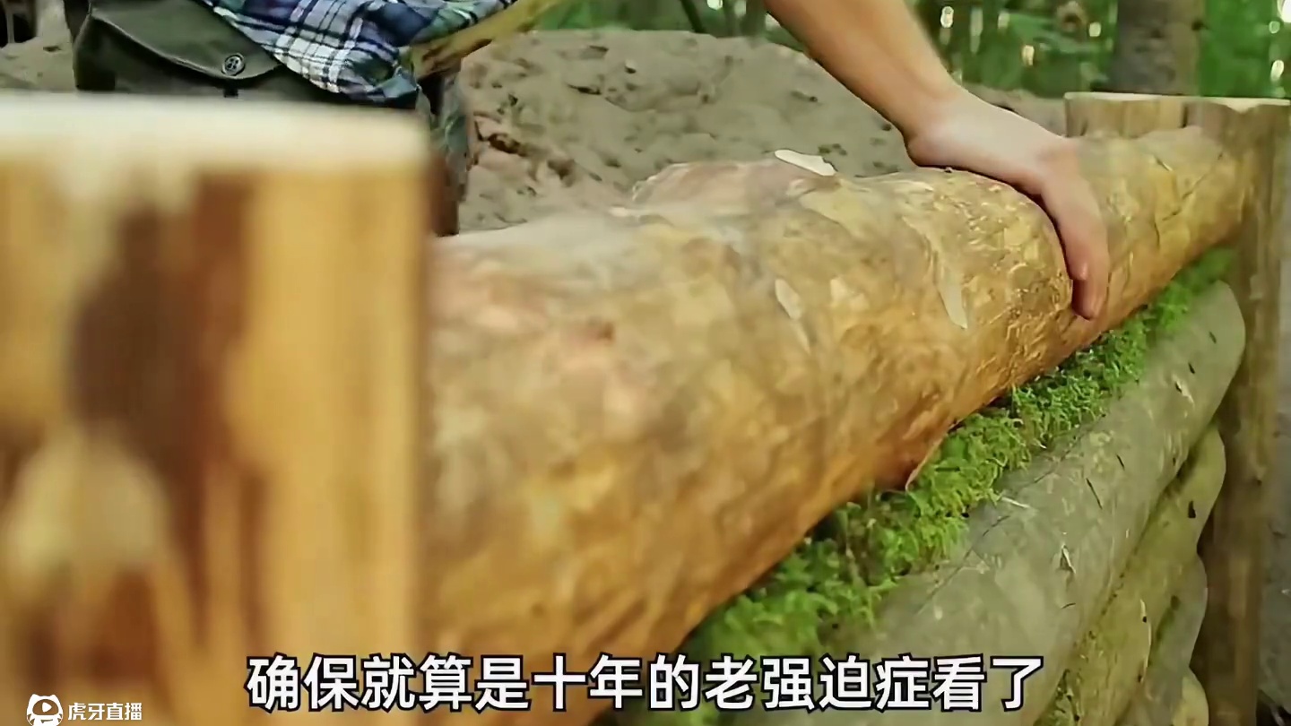 男人被老婆赶出家门，一气之下到野外徒手搭建木屋庇护所 #野外建造  #荒野建造  #野外生存