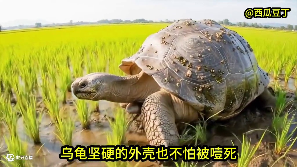 一条科莫多巨蜥盯上一只乌龟，这坚硬的外壳能咬动，也不怕被噎死 #科莫多巨蜥 #科莫多龙 #乌龟 