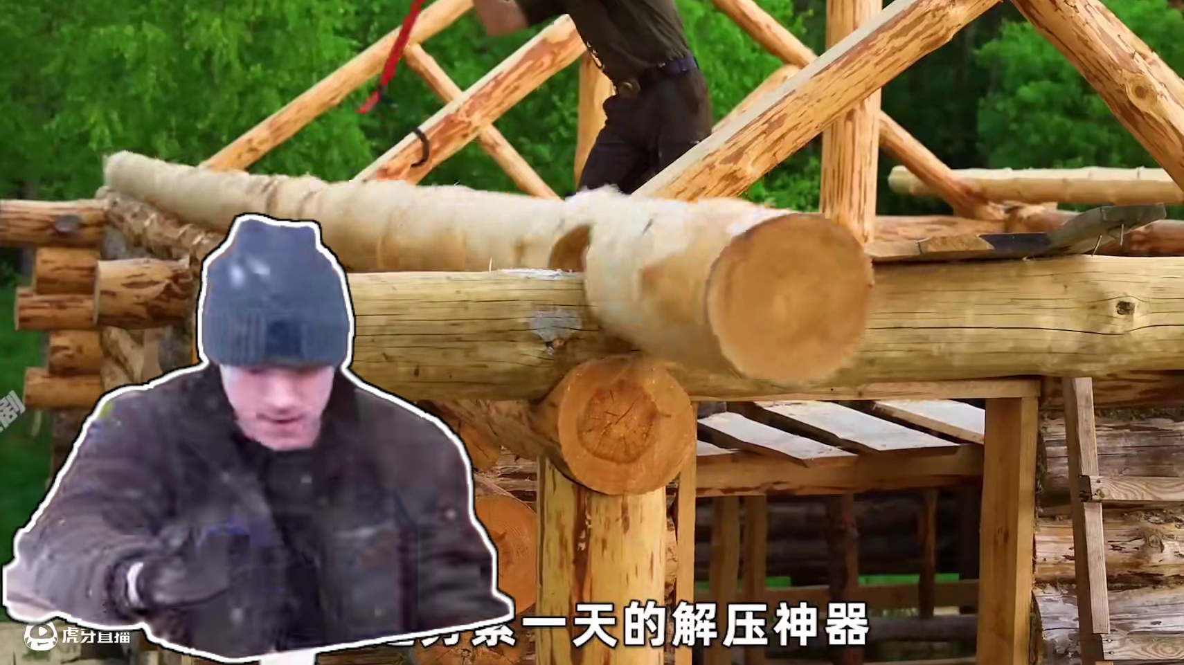 谁能拒绝在晚上熬夜失眠时，刷一集超长解压助眠的荒野建造呢#荒野建造 #木屋建造 #解压助眠 #庇护所