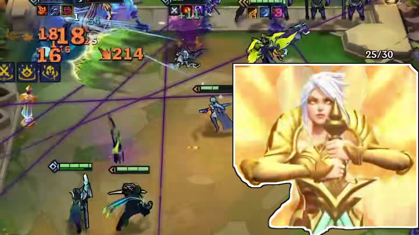 3道波纹能打后排光速团灭，终极飞升天使强势上分。 #金铲铲天下无双格斗大会 #云顶之弈天下无双格斗大