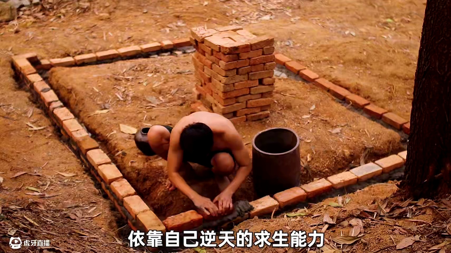 男人独自挑战野外生存365天 #荒野建造 #野外生存 #荒野求生