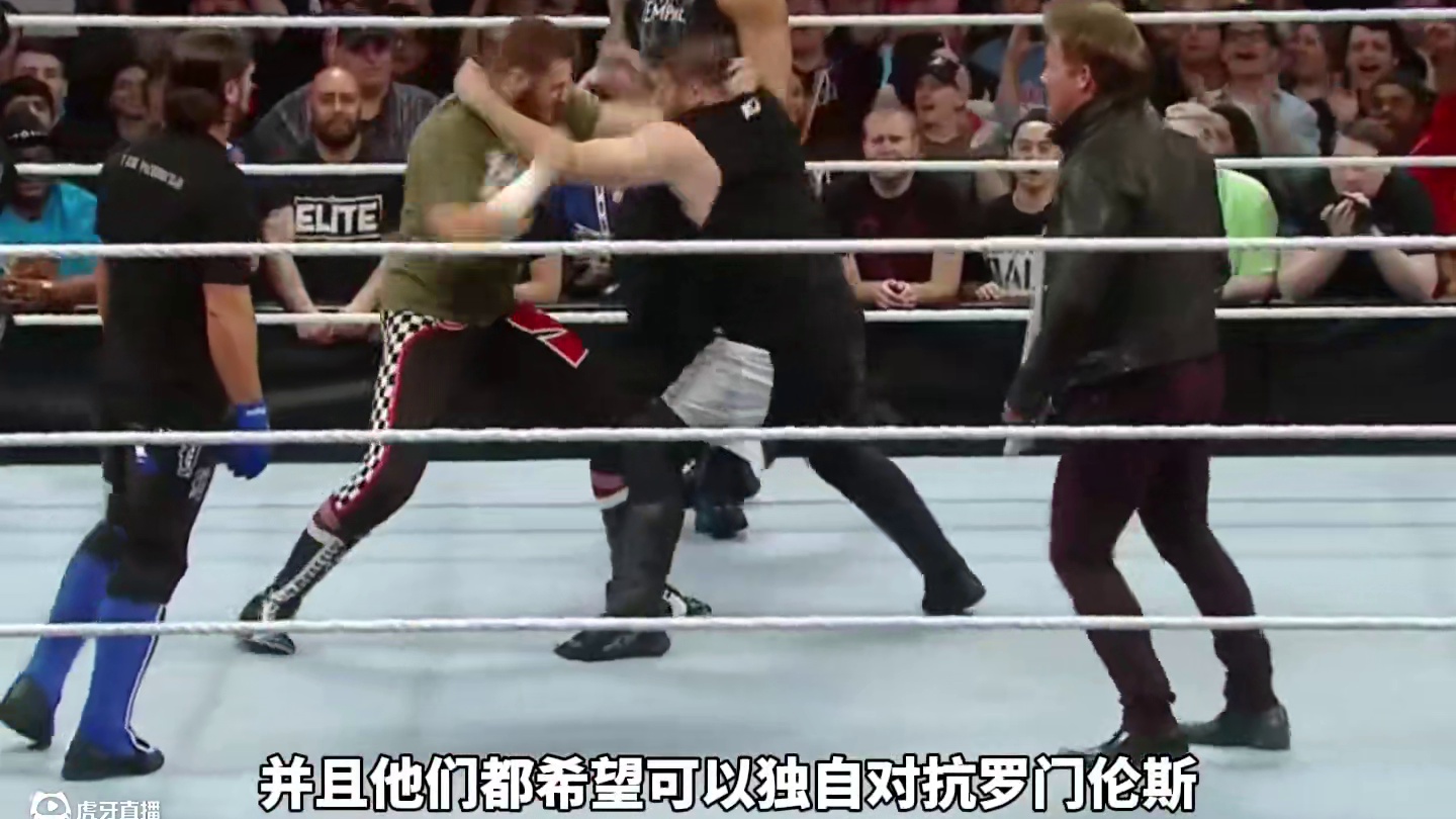 罗门伦斯面对众人挑战，斯泰尔斯展开对峙 #wwe #摔角 #罗门伦斯 #aj斯泰尔斯