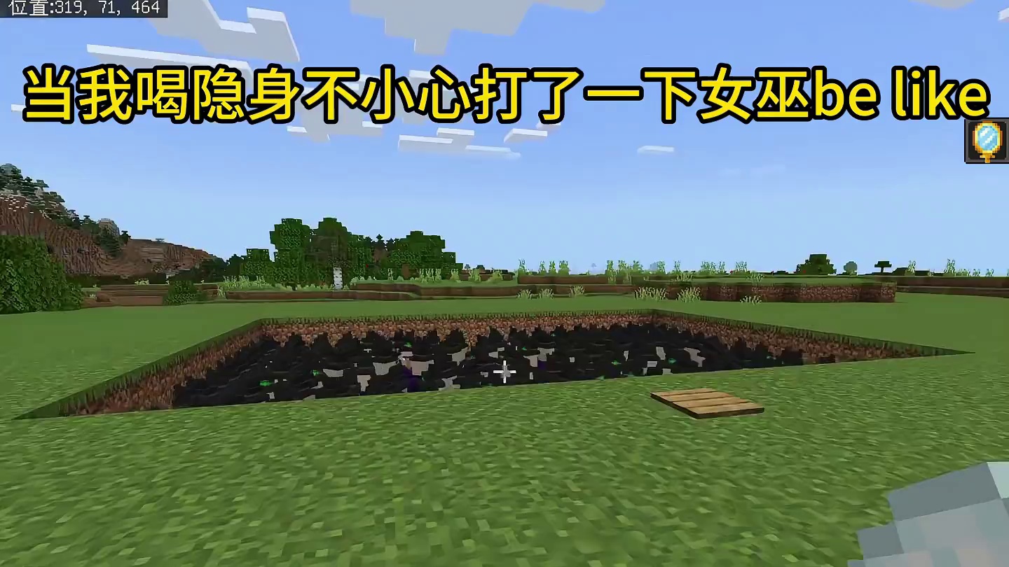 我的世界：当我喝隐身不小心打了一下女巫be like#我的世界#mc不灭#mc