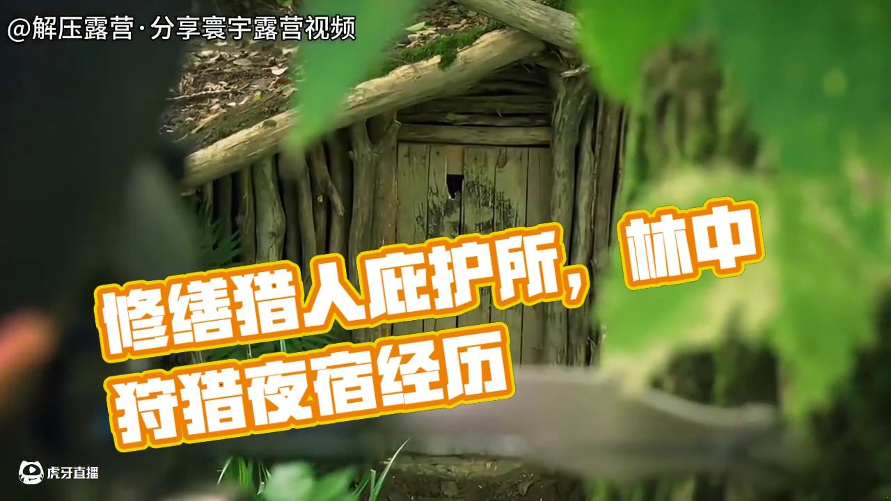 8分钟，修缮猎人庇护所，林中狩猎，自然要有过夜的地方。#荒野建造 #野外生存 #解压 #助眠 #露营
