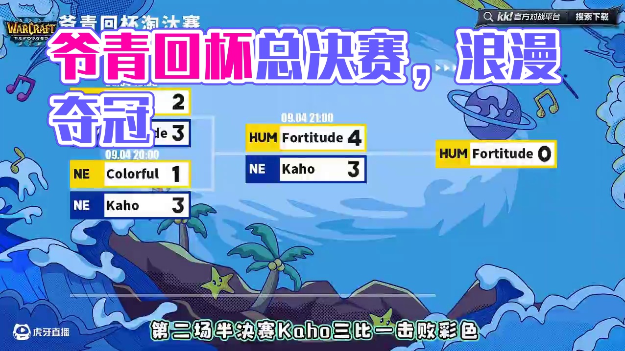 浪漫夺冠，Kaho亚军，Happy彩色并列第3！ 9月4日爷青回杯魔兽争霸赛总决赛战报，BM解说！
