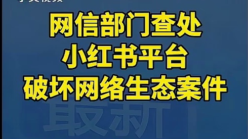 小红书被央妈查处！支持！正能量！普天同庆！