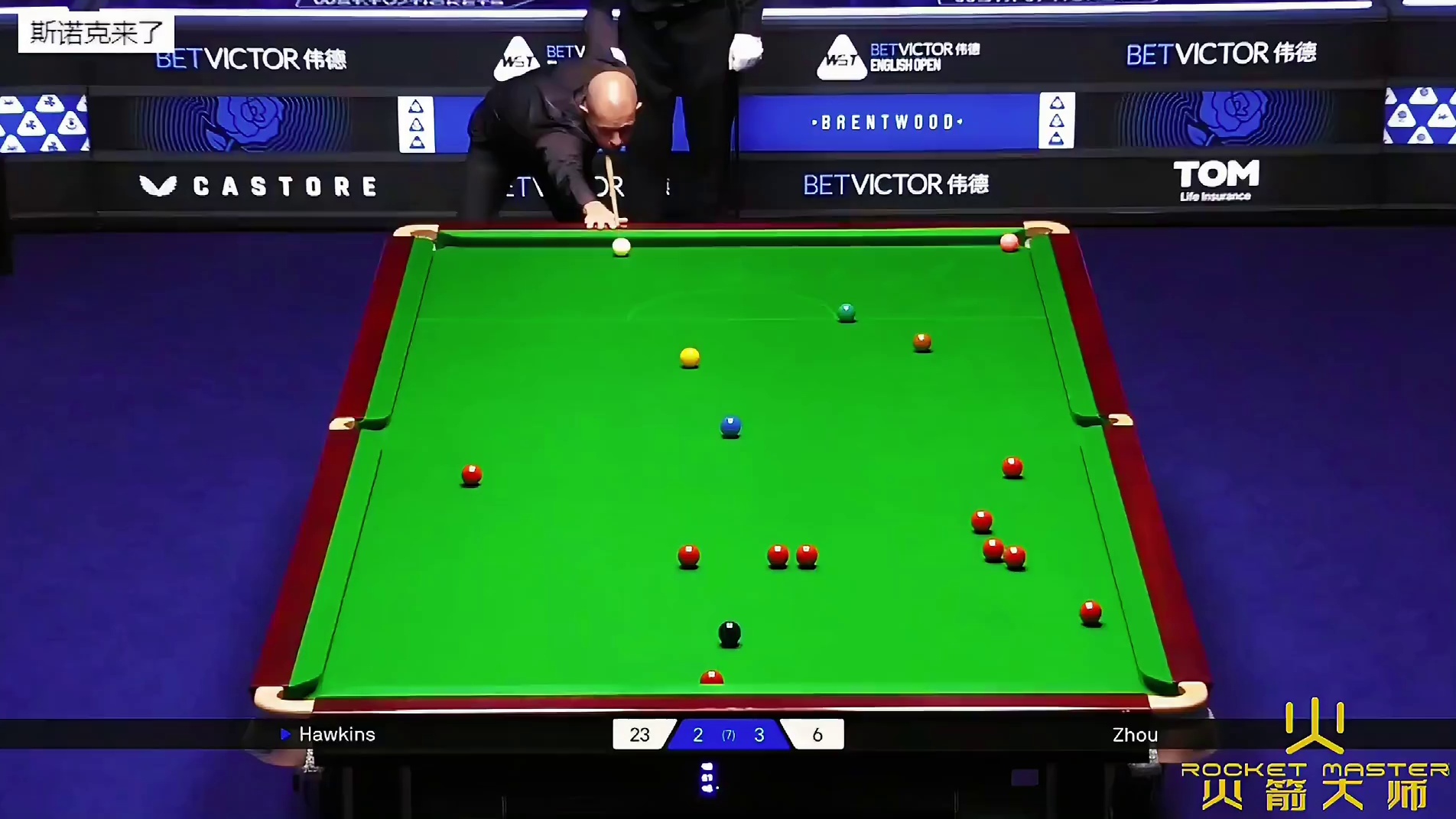 周跃龙连续极限进攻，霸气4连鞭4-2横扫霍师傅，强势晋级8强#斯诺克 #台球 #周跃龙 #英格兰公开