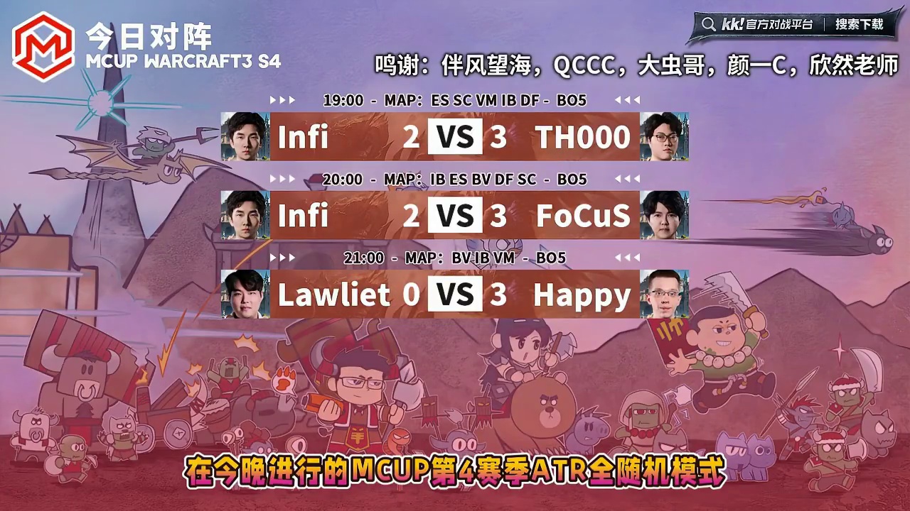 TH000，Happy会师胜者组决赛！ 9月17日Mcup全随机ATR魔兽争霸趣味赛第4赛季淘汰赛第