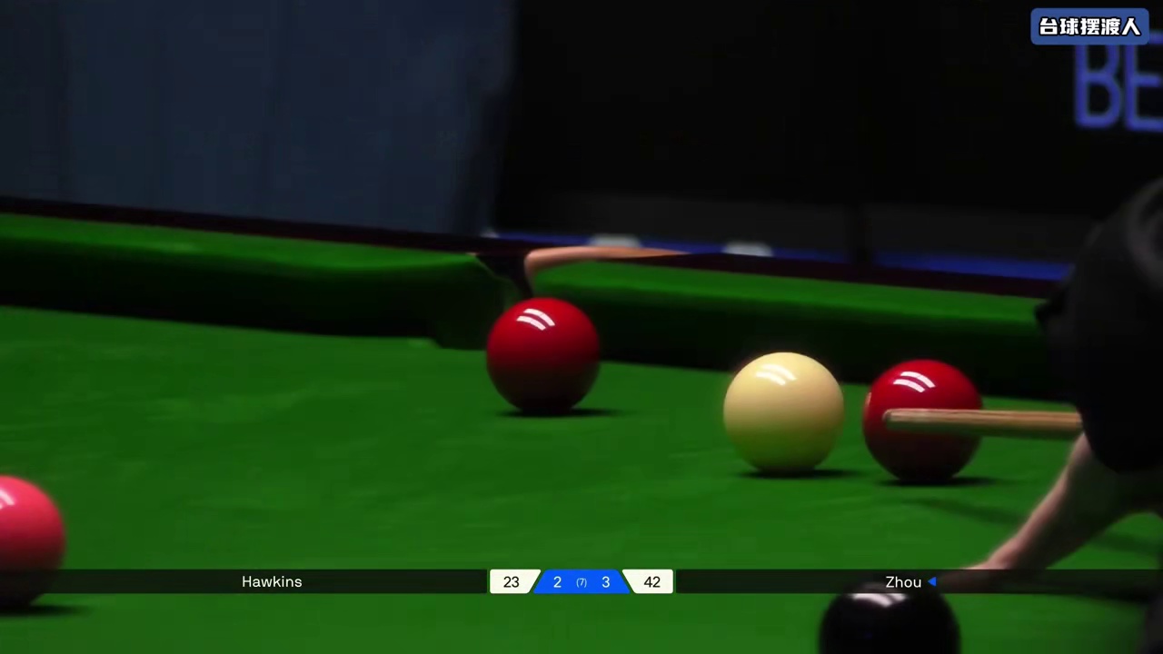周跃龙赛点局轻松拿下霍金斯晋级8强！攻防大战太刺激，状态火热 #斯诺克 #台球 #周跃龙 #丁俊晖 