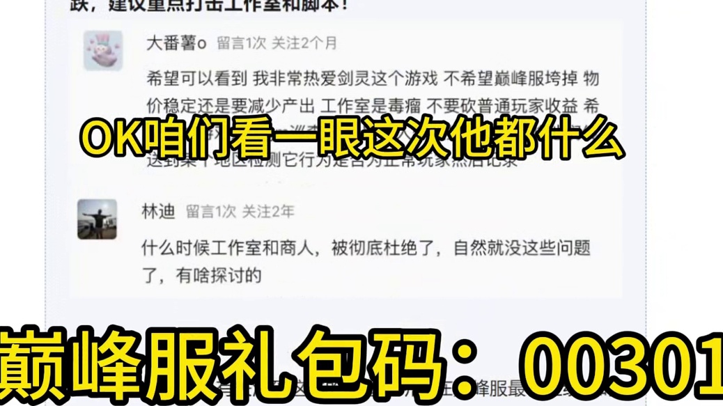 剑灵巅峰服 策划专栏 | 首届巅峰服物价保值研讨会总结回复！