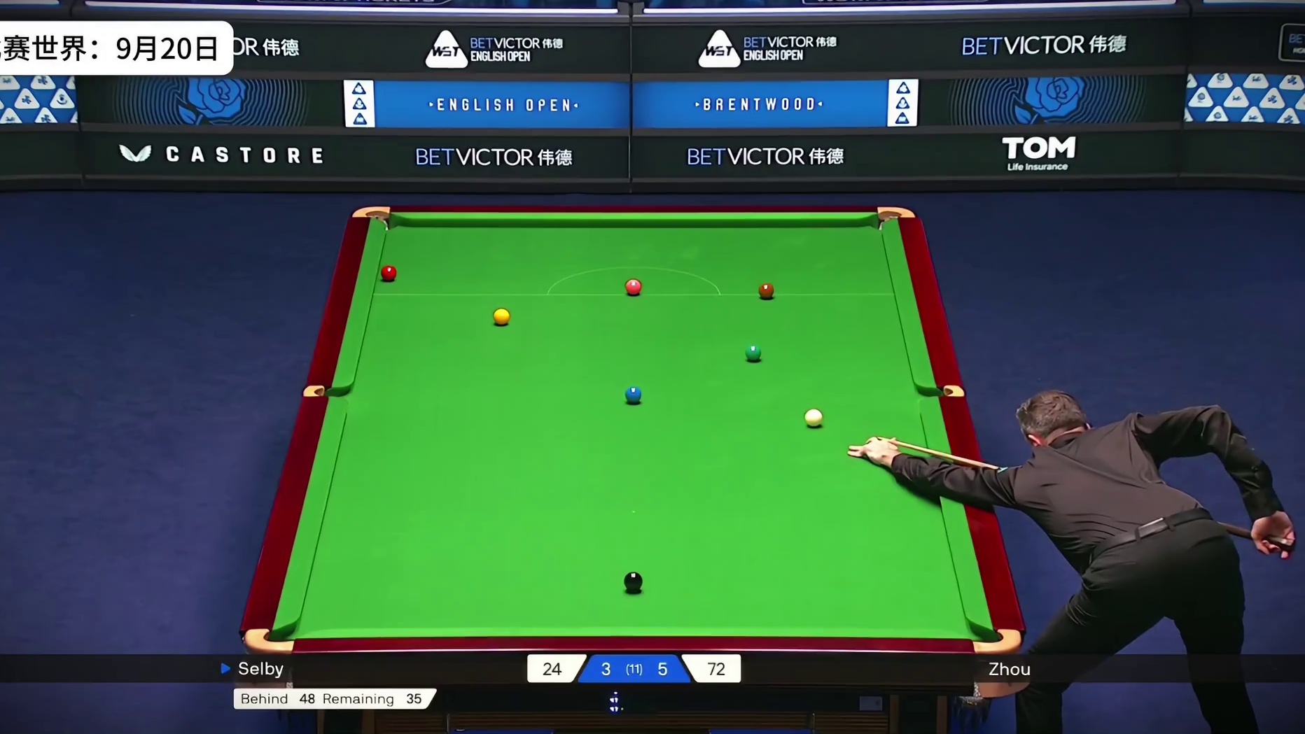 2025英格兰公开赛：周跃龙6-3战胜塞尔比晋级决赛