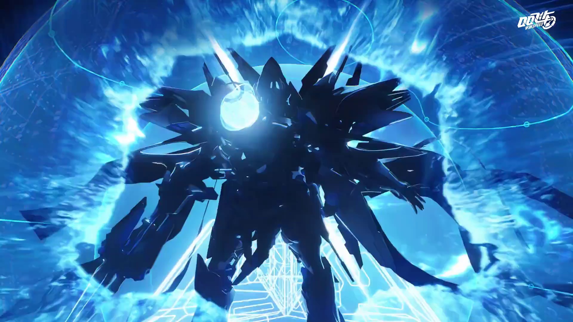 心渊圣卫，守卫中枢！ 深渊之下，秩序无声——他究竟守护着怎样的秘密？蓝黑剪影屹立中枢，幽蓝光环流转不