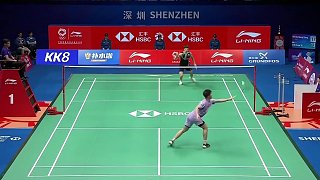 林俊易體能下降，失誤增多翁泓陽掌控比賽節(jié)奏，以21-15結(jié)束比賽，成功奪冠