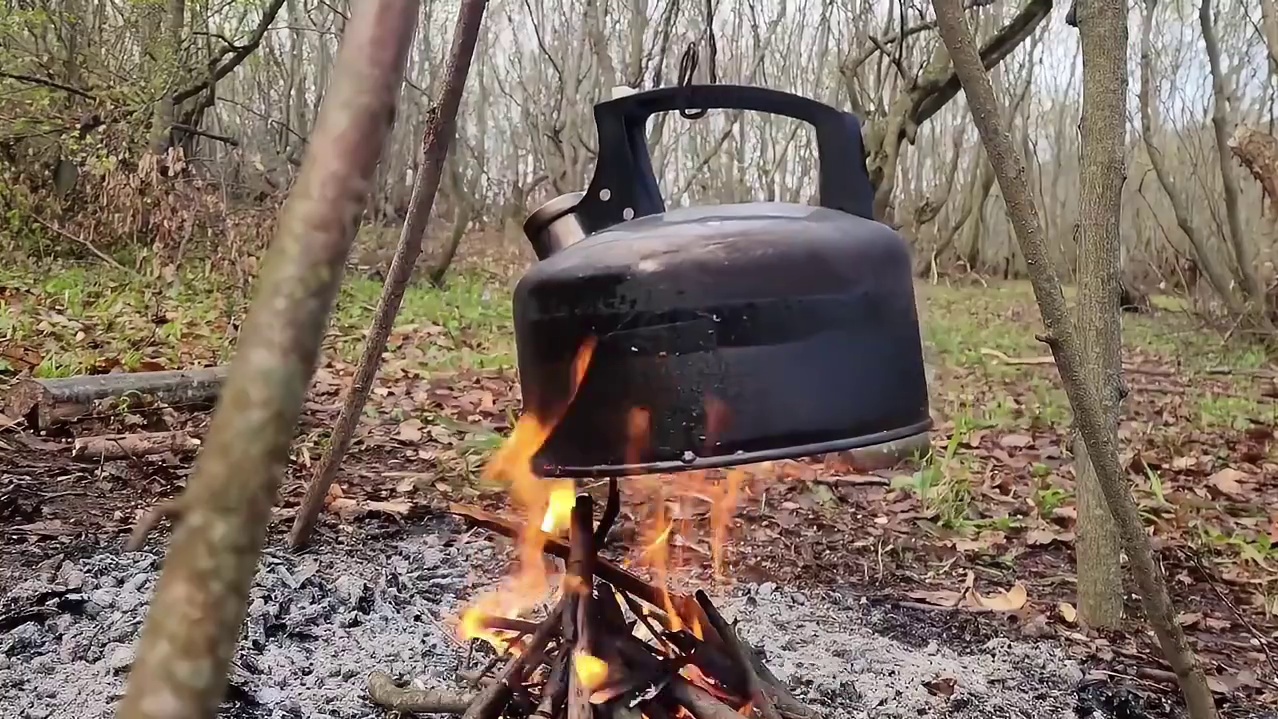 第1集：男人在野外不仅搭建了漂亮的木屋，而且还吃上了盐焗香菇