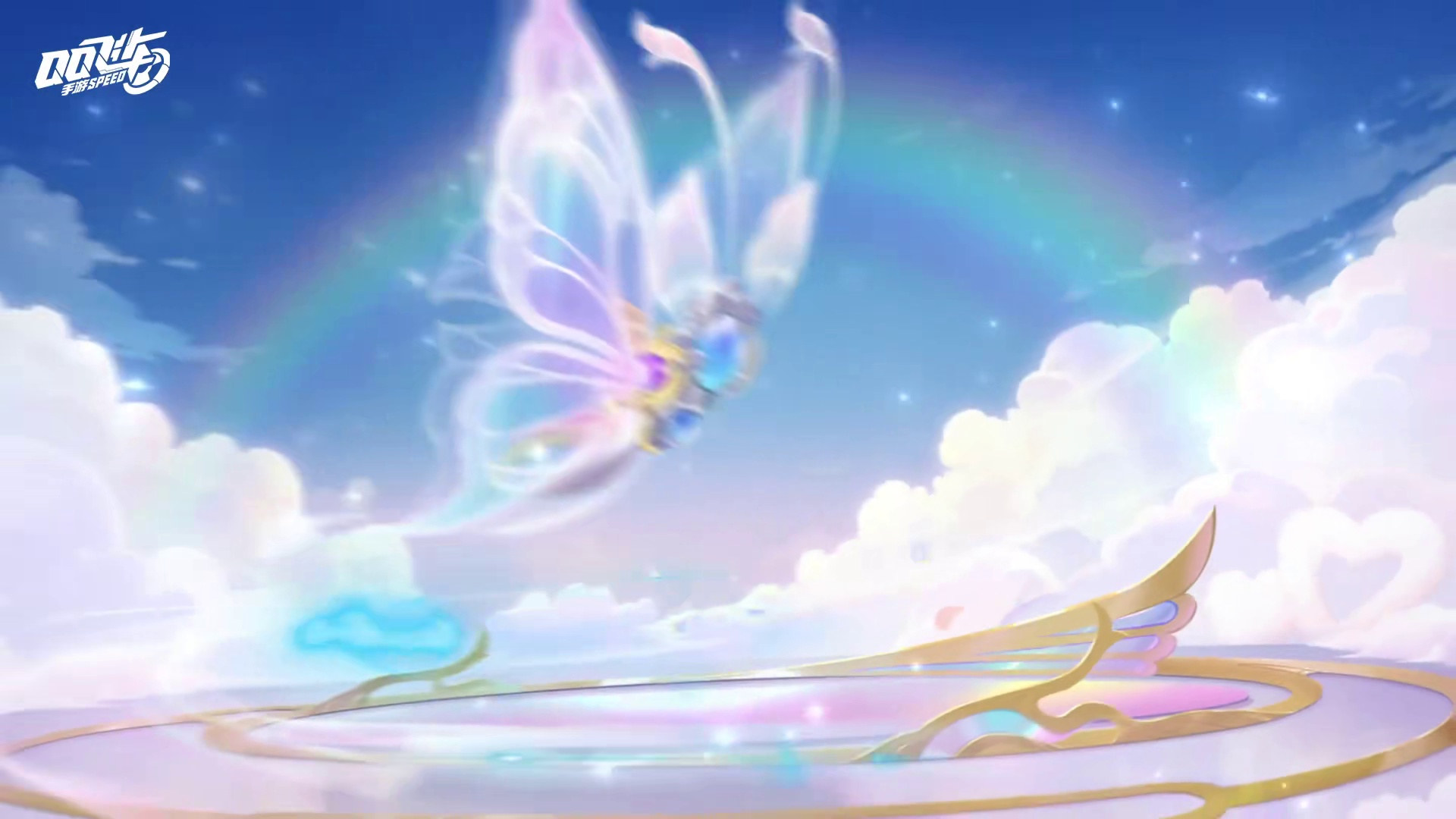 全新骑宠「幻彩灵蝶」10月1日翩然降临！ 
朦胧的光影中，流光溢彩的蝶翼轻舞，蓝宝石与紫宝石雕琢的身