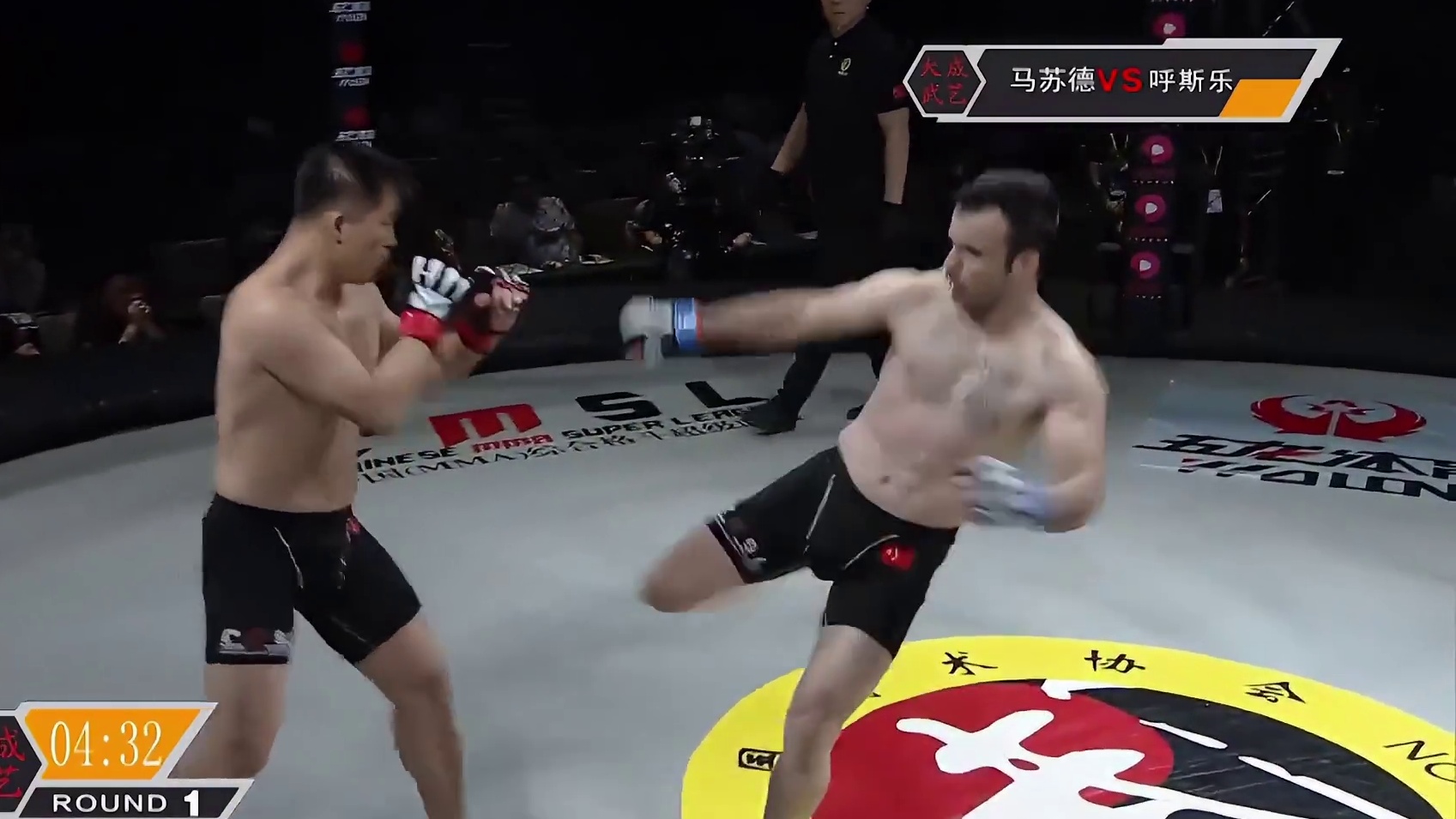 伊朗冠军来华挑战，转身鞭拳攻击中国选手，结果手臂打断裁判懵了