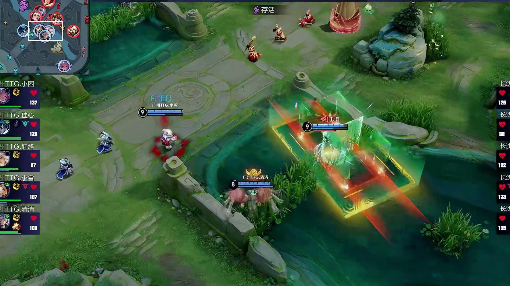 清清鲁大主动出击反被集火击杀，TES.A随后再杀鲁班七号