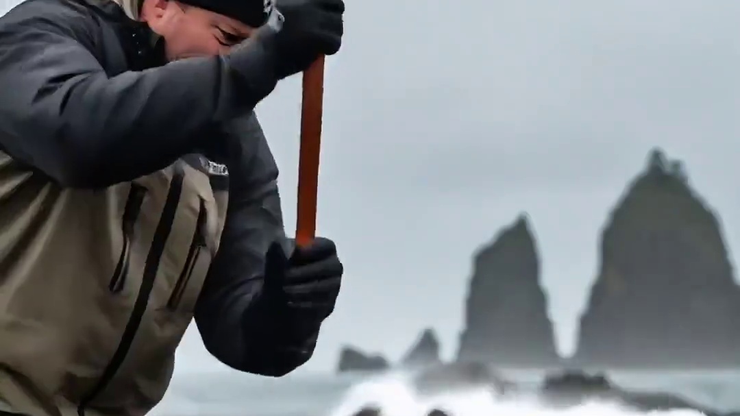 海豹被礁石压住，男子不顾危险也要把海豹救出来