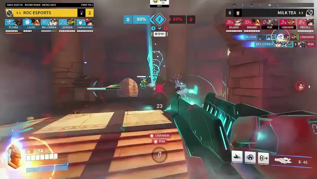 滑铲落位超频启动FLORA#索杰恩 双杀#守望先锋 #守望先锋冠军系列赛 #OWCS #守望先锋英雄