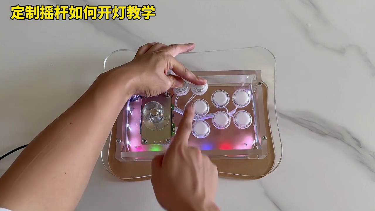 定制摇杆如何开灯，详细教学视频 #三和摇杆 #摇杆定制 #战神摇杆