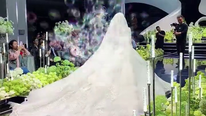 茉莉厅婚礼实况新人，共同入场舞美拉满