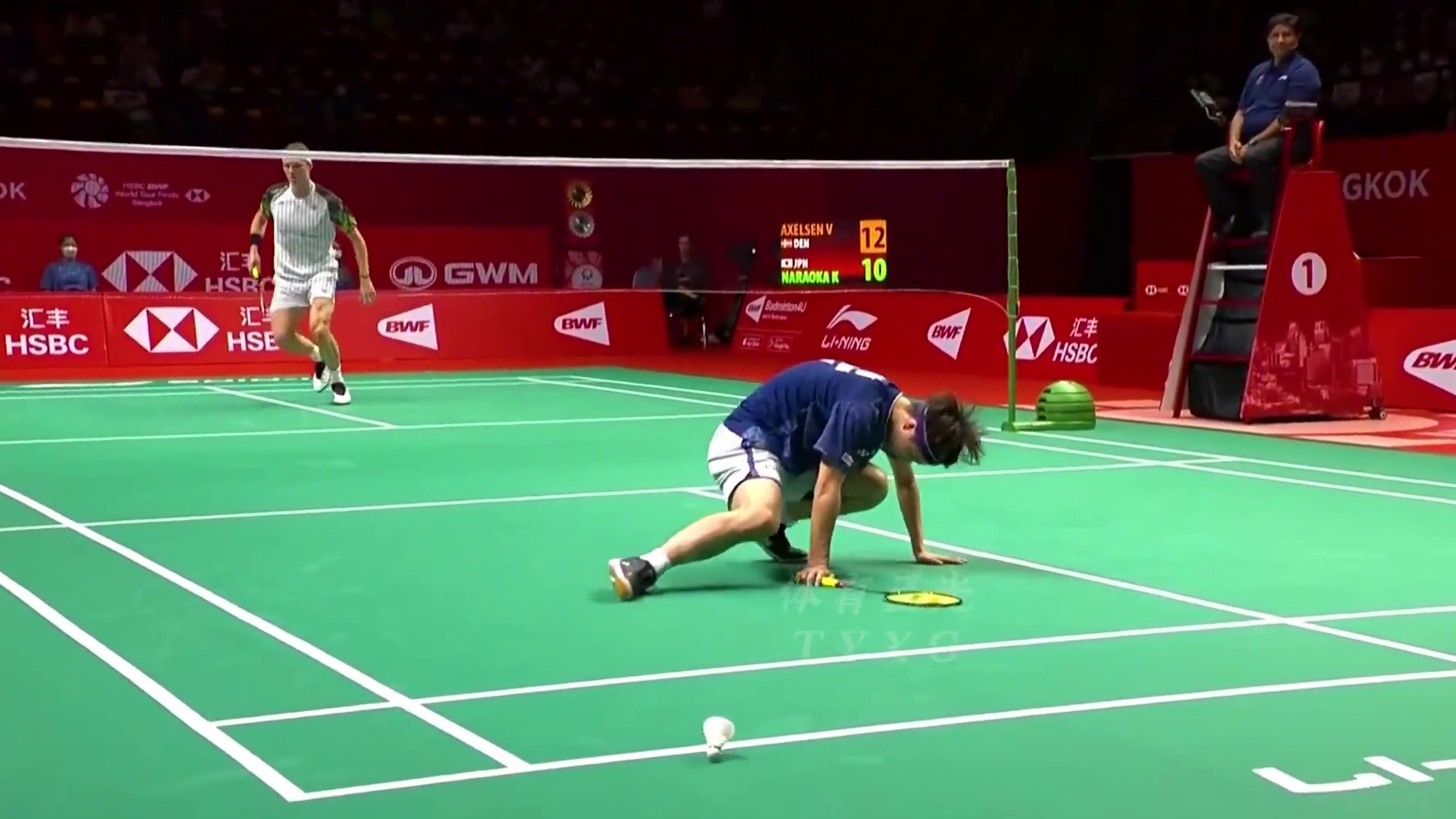 一剪到底2022年世界羽联年终总决赛安赛龙vs奈良冈功大， 安赛龙被打红温，依旧拒绝爆冷！