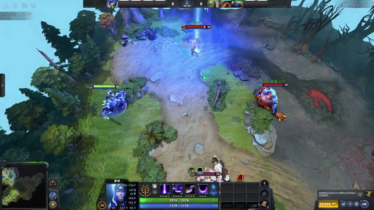 刀塔2-满级一斗篷，谁能硬吃露娜A杖大 4000血蓝胖、2600血钢背、3800血小小谁能硬吃露娜A