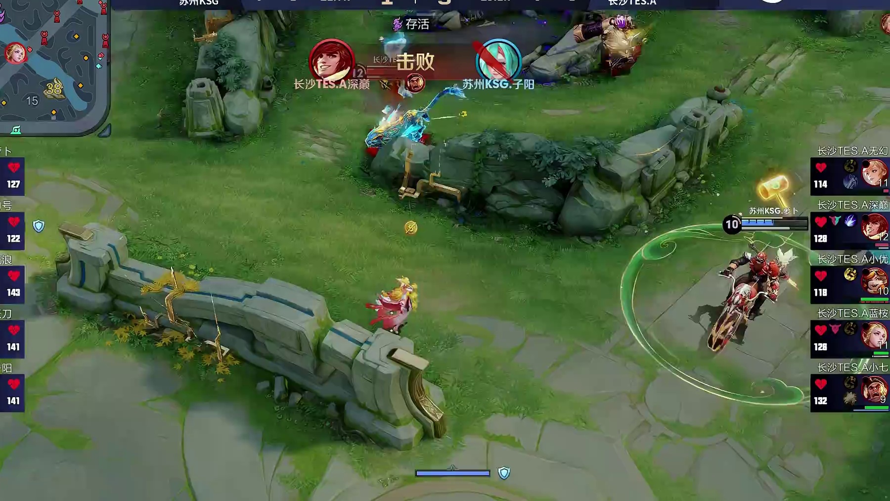 流浪火舞绕后无果，滔搏八分多钟团灭KSG，扳回一城