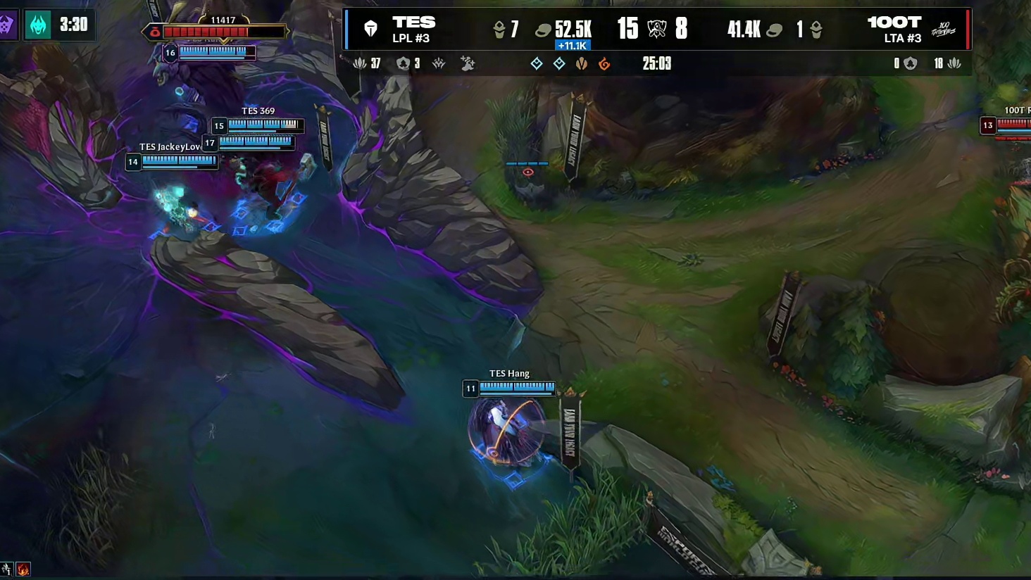 TES强秒大龙，随后一波结束比赛