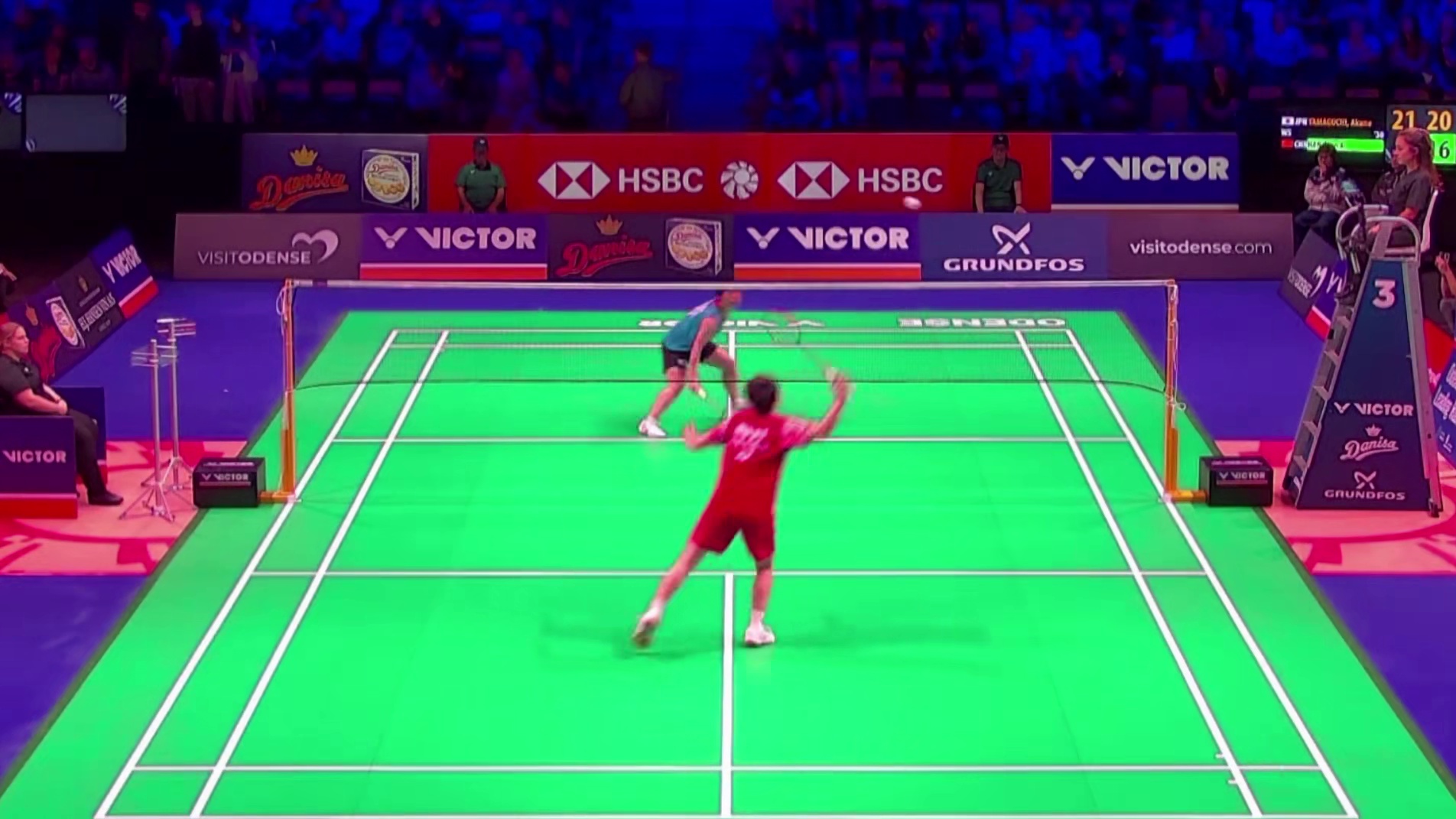 次局山口茜延续强势，连得5分横扫韩千禧，晋级八强