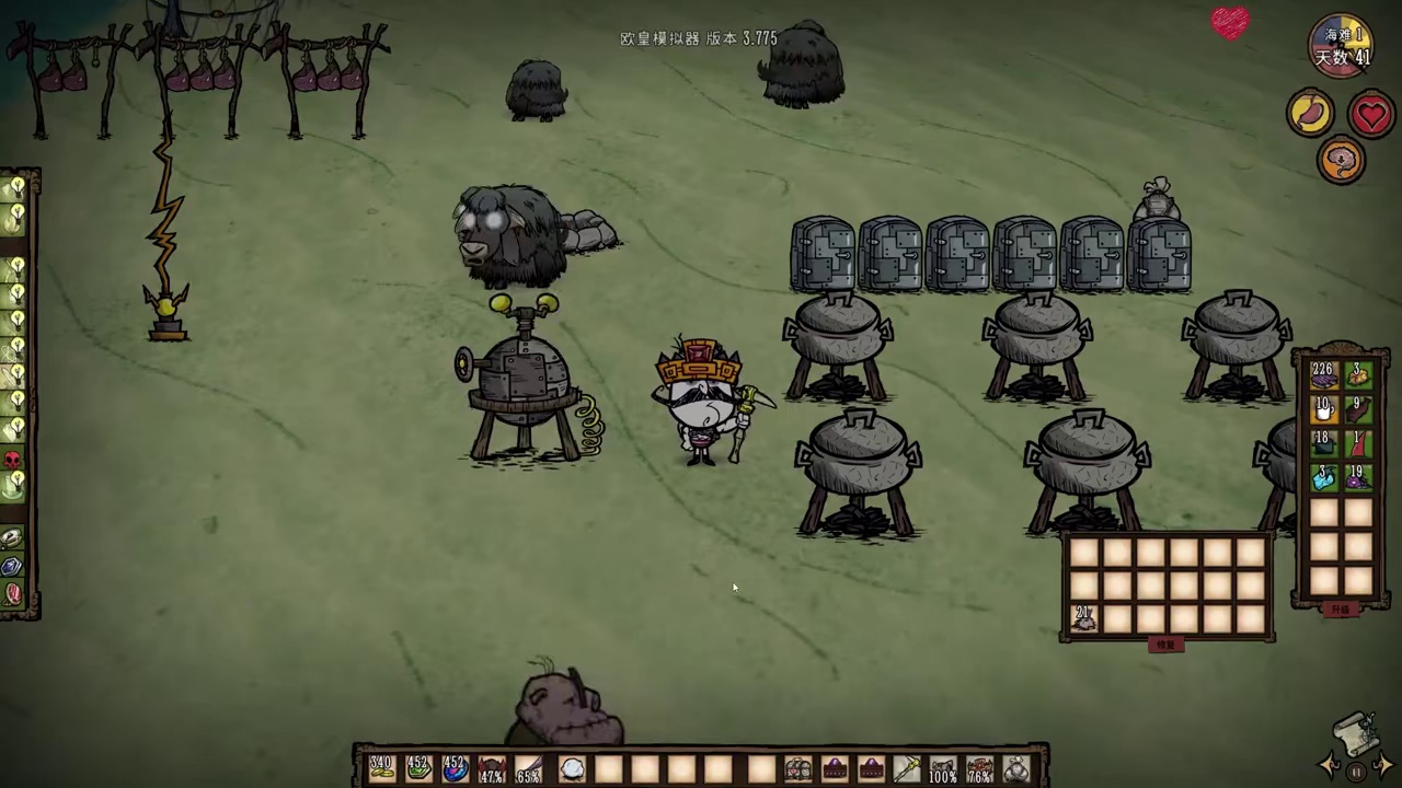 饥荒单机欧皇模拟器：这么多戴面具的兔子突然袭击我 #饥荒 #游戏 #游戏实况