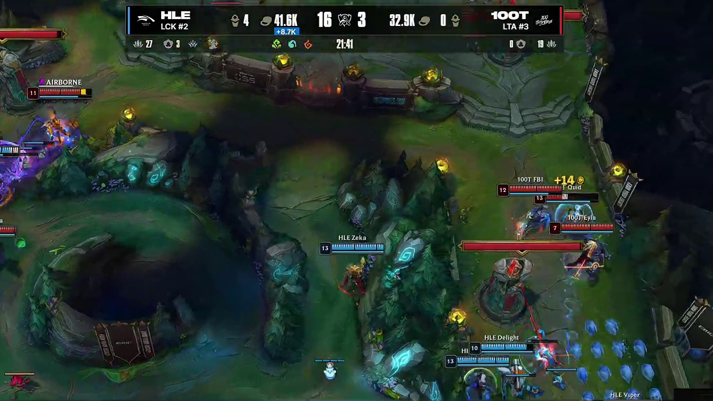 Zeus塞恩完成超神，HLE打出0换4