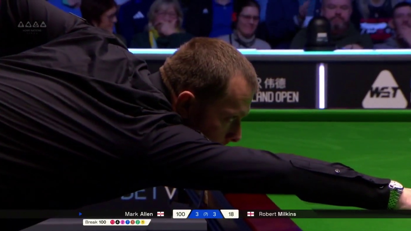 2025北爱尔兰公开赛：马克艾伦4-3战胜米尔金斯晋级32强