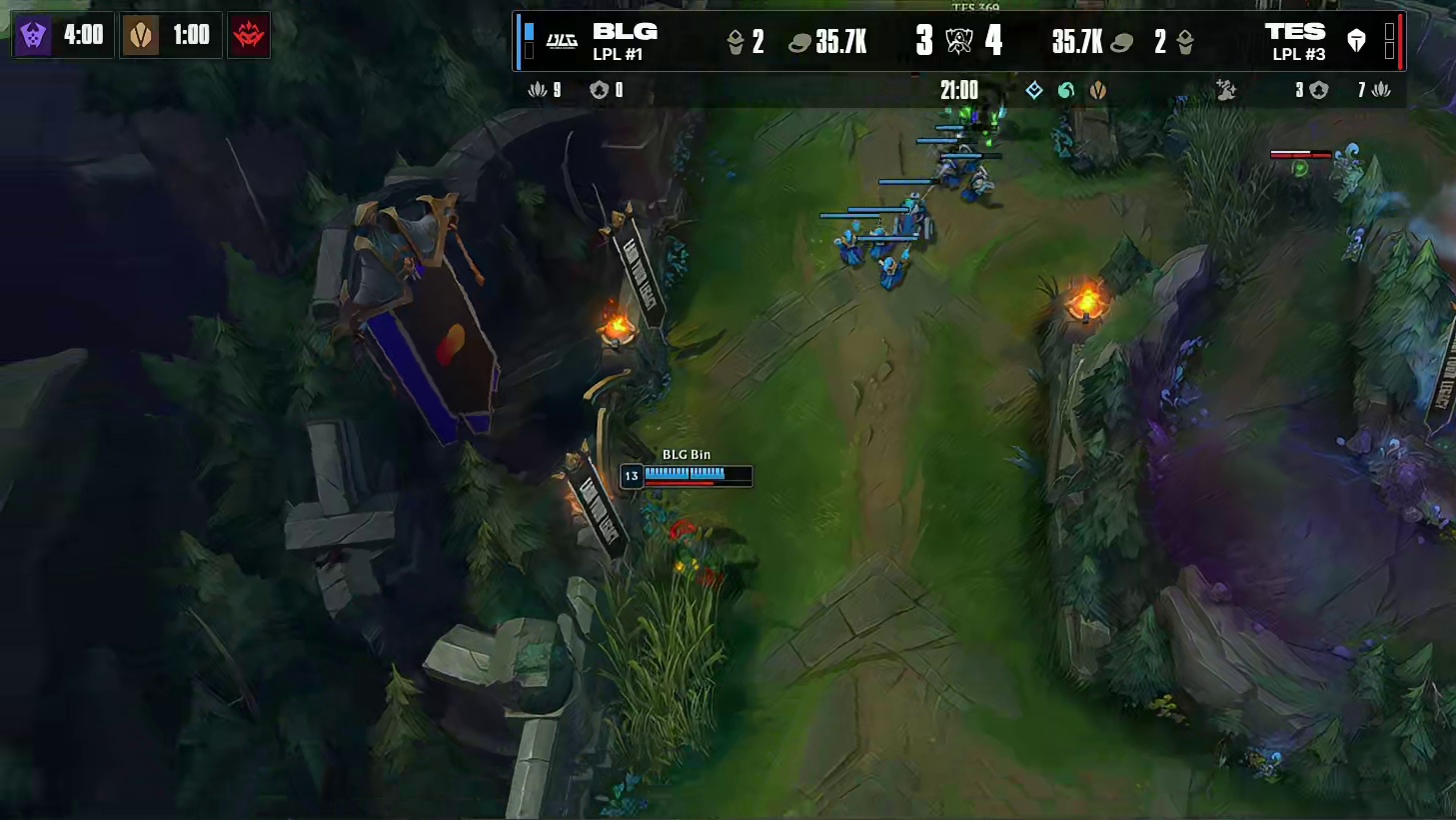 Kanavi野区击杀Elk，随后TES拿下厄塔汗