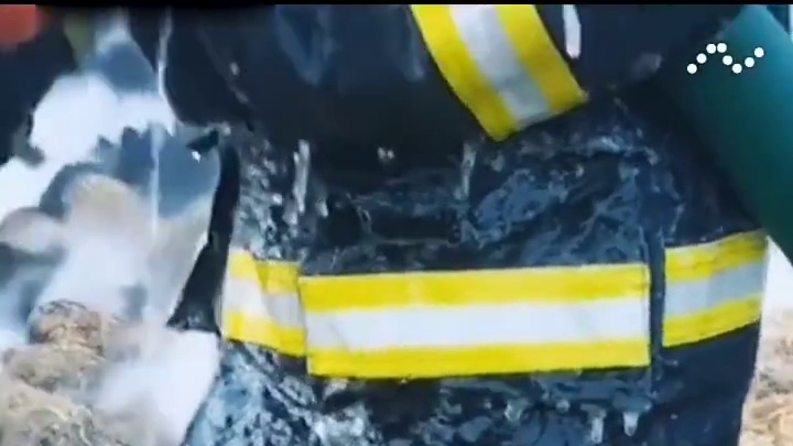 消防员战士在零下十几度恶劣天气,消防服都冻成出警归来冻的端不起碗筷，看着让人心疼 #消防出警#致敬人