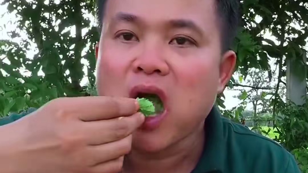 剁椒木瓜丝油炸猪肥肉新鲜四棱豆 泰国美食