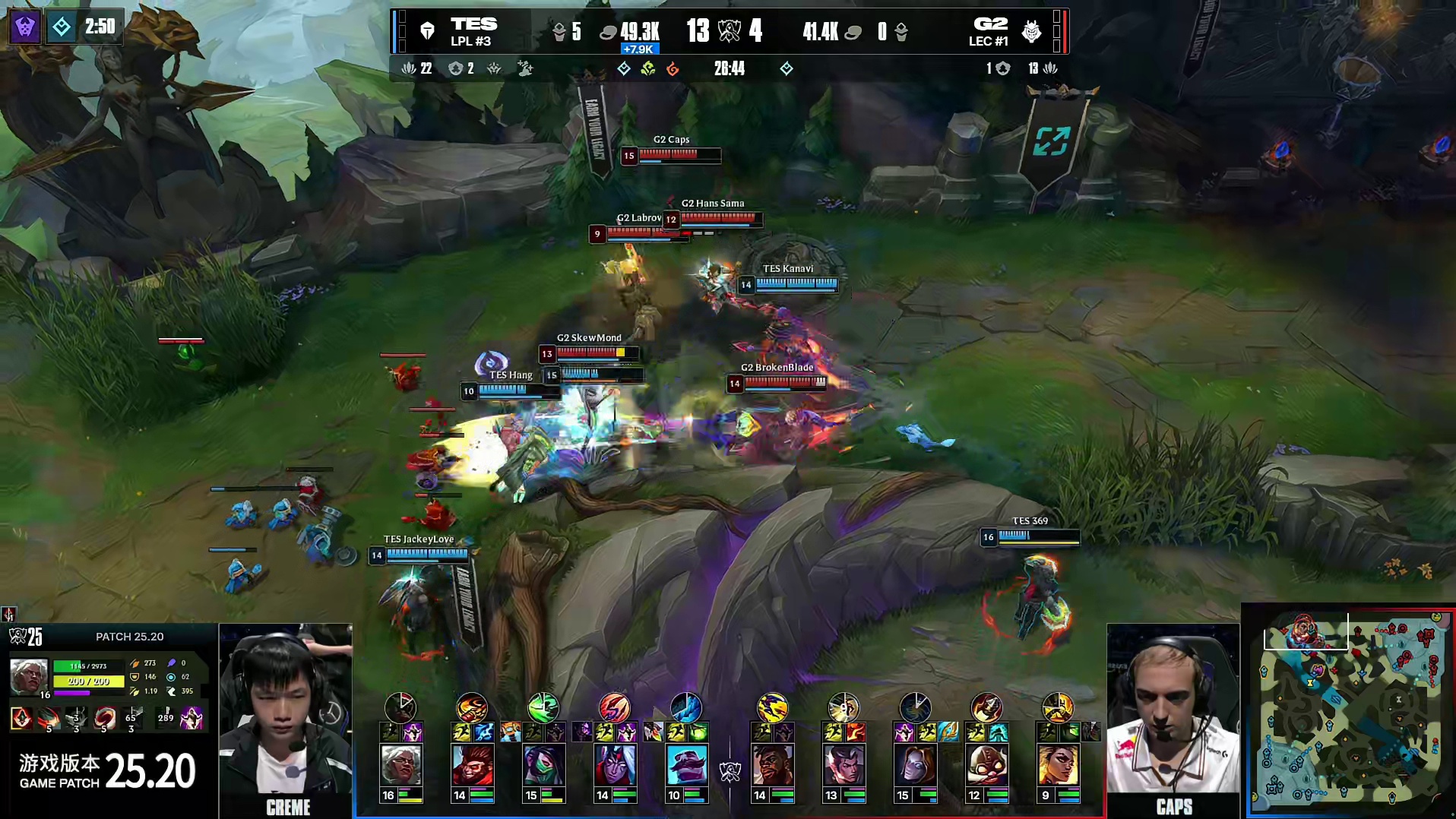 G2全员抓369，TES众人赶到打出1换5，TES拿下大龙
