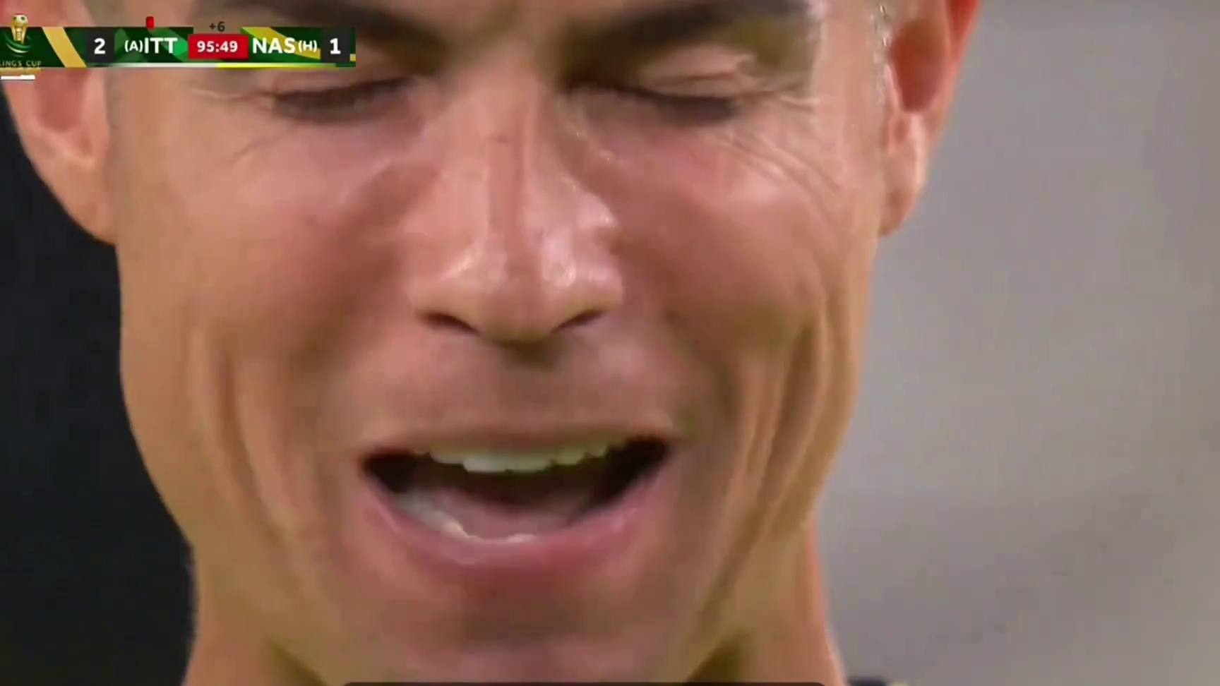 可惜！补时最后时刻任意球，C罗念念有词，却被档出！ #足球 #c罗 #利雅得胜利