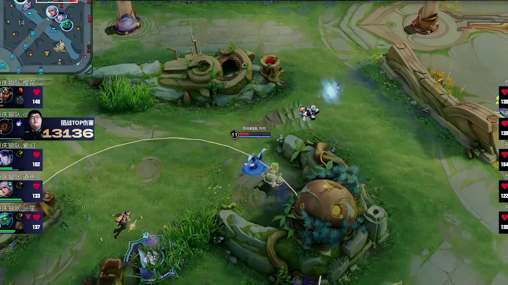 流浪不知火舞单杀海月，随后KSG抓到蚩奼落单机会并完成击杀